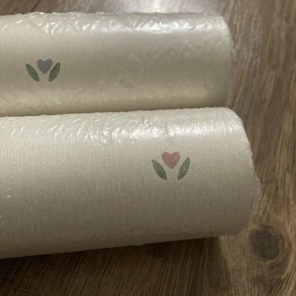 Vintage Cottage Core BordenWallpaper Lot of 2 Vinyl 55.4 SqFt Floral Whimsical
